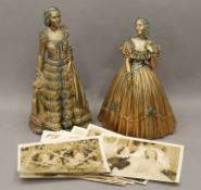 Two plaster prototype models of the vintage film stars Gracie Fields and Jeanette Macdonald,