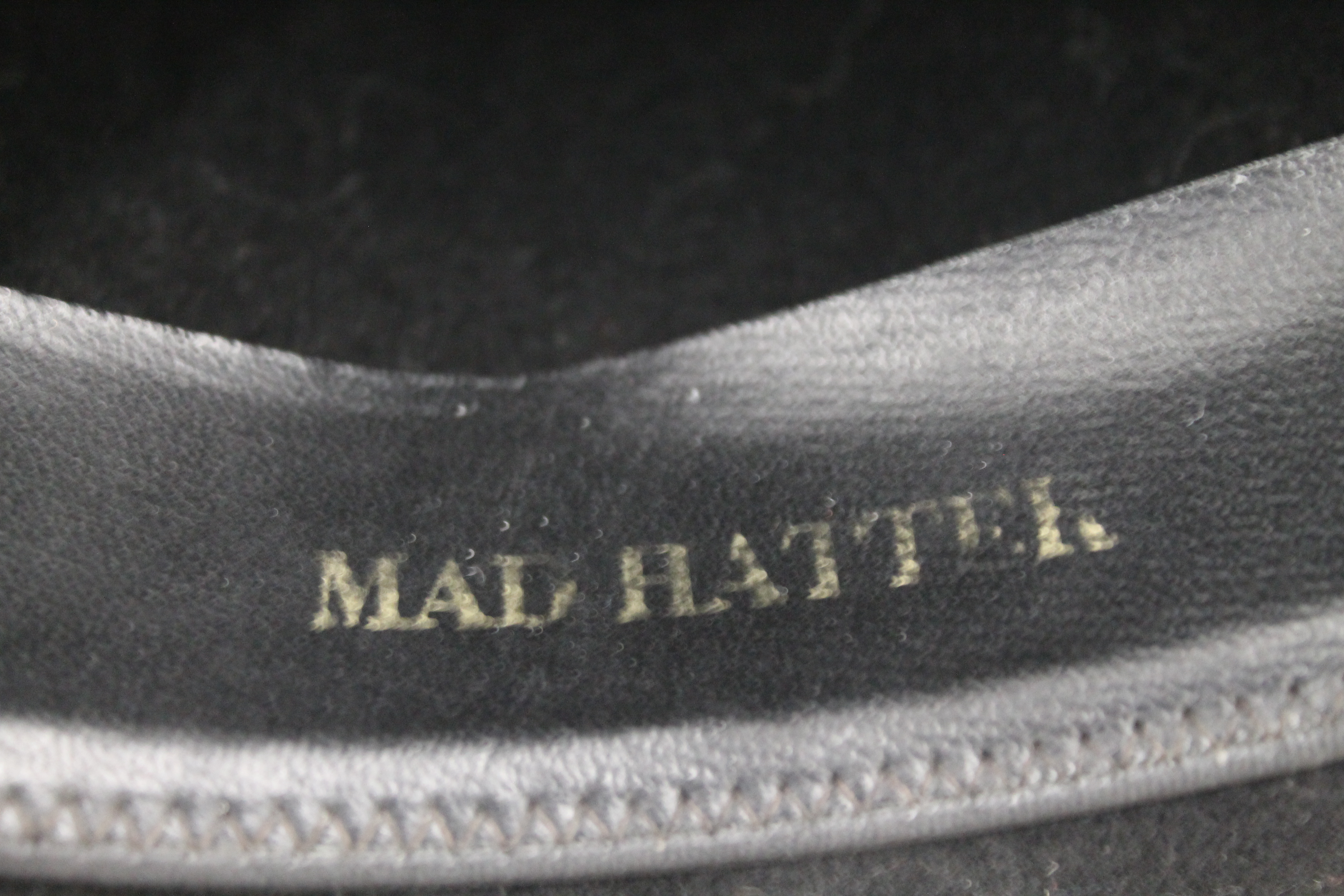 A Dorfman Pacific 'Mad Hatter' wool top hat. Approximate size 7 1/2. - Image 3 of 3