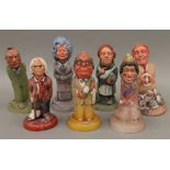 Seven JOHN SOMERVILLE political caricature candles, comprising Margaret Thatcher,