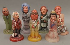 Seven JOHN SOMERVILLE political caricature candles, comprising Margaret Thatcher,