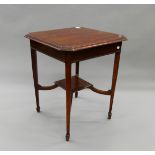An early 20th century oak occasional table. 59 cm squared.