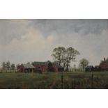 JAMES WRIGHT, Farmyard Scene, oil on canvas, signed, framed. 55 x 36 cm.