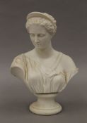 A small Victorian Parian bust. 23 cm high.