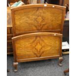 An early 20th century walnut single bed. 90.5 cm wide.