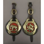 Two horse brasses, Chipperfield's Circus. 9 cm wide.