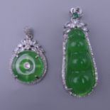 Two dress pendants. The largest 6 cm high.