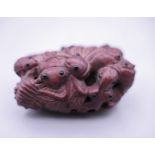 A Japanese netsuke formed as various insects. 5 cm high.