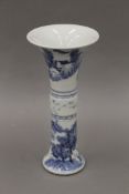 A 19th century Chinese porcelain blue and white vase. 23 cm high.