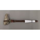 A late 19th century stone head hammer (Maul), possibly Canadian Indian. 35 cm long.
