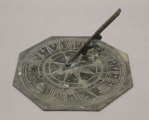 A sun dial plate. 21.5 cm diameter.