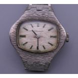 A Longines silver ladies wristwatch. 2.75 cm wide. 33.7 grammes total weight.