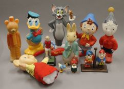 A quantity of various Noddy, Disney toys, etc.