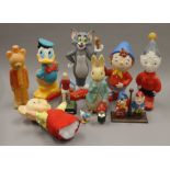 A quantity of various Noddy, Disney toys, etc.