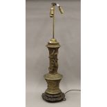 A Chinese table lamp. 87.5 cm high overall.
