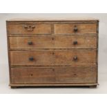 A 19th century oak chest of drawers. 109 cm wide.
