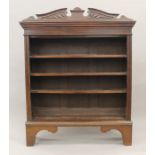A Victorian oak open bookcase. 120 cm wide.