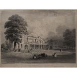 After FLEETWOOD VARLEY (19th century), Addenbrookes Hospital, engraving, framed and glazed. 41.