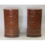 A pair of mahogany banks of drawers. 67.5 cm high.