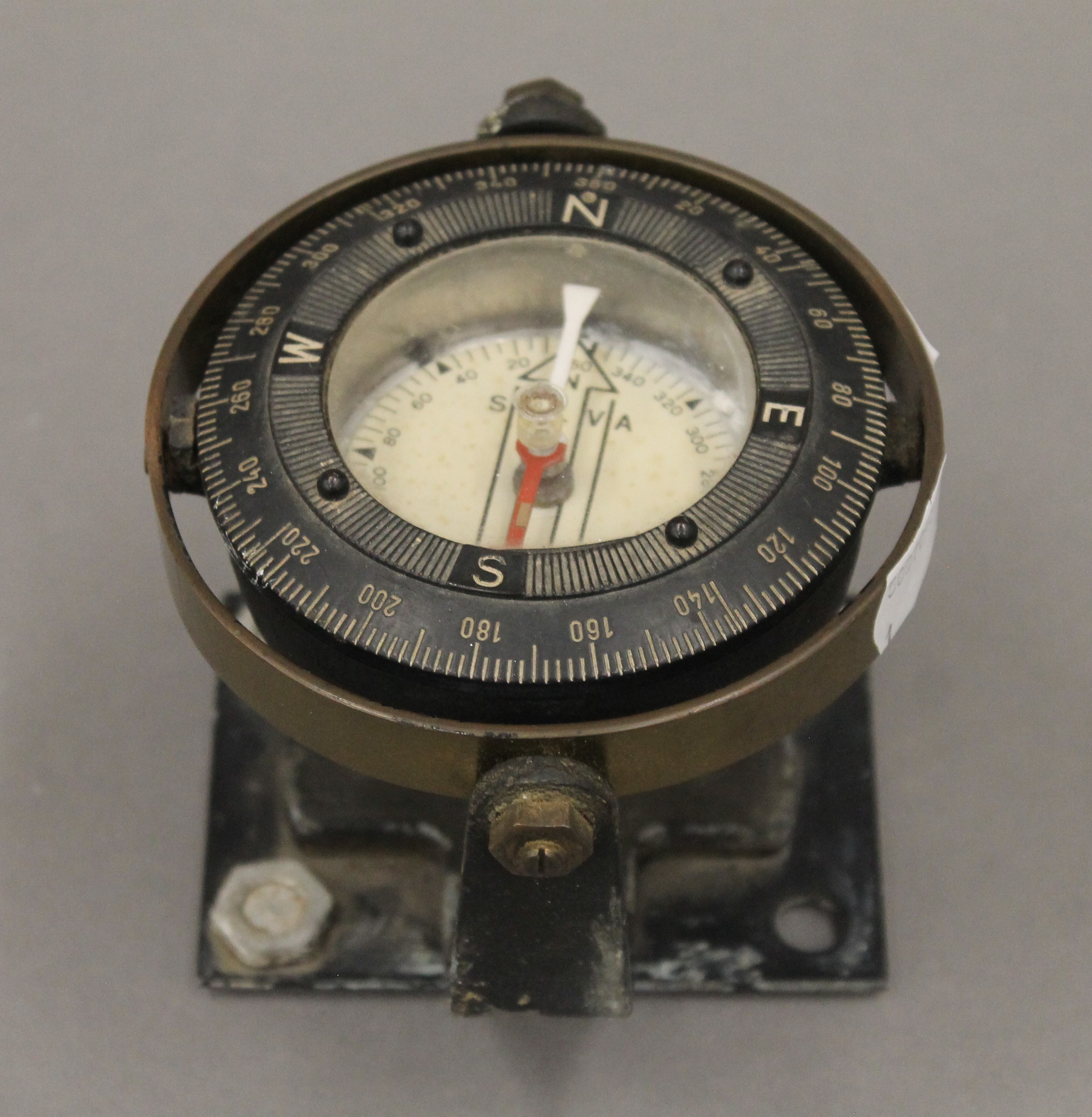 A Silva gimbal mounted Marine compass. 12 cm wide.