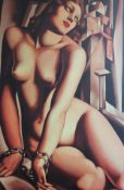 TAMARA DE LEMPICKA (1898-1980) Polish, Lady in Chains, print on canvas, unframed. 49 x 75 cm.