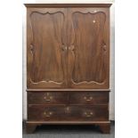 A 19th century mahogany linen press. 130 cm wide x 194 cm high.