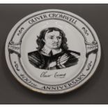 A limited edition porcelain plate commemorating The 400th Anniversary of Oliver Cromwell.