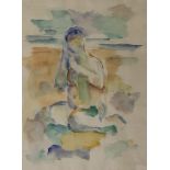 FRISO TEN HOLT (1921-1997) Dutch, Seated Nude, watercolour, signed and dated '63, framed and glazed.