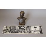 A bronze bust of Adolf Hitler and a quantity of picture cards for The Germany Awakens Series.