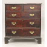 A George III mahogany chest of drawers. 94 cm wide.