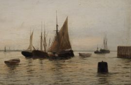 E FLETCHER, Off Ramsgate, oil on canvas, signed, framed. 59.5 x 39.5 cm.