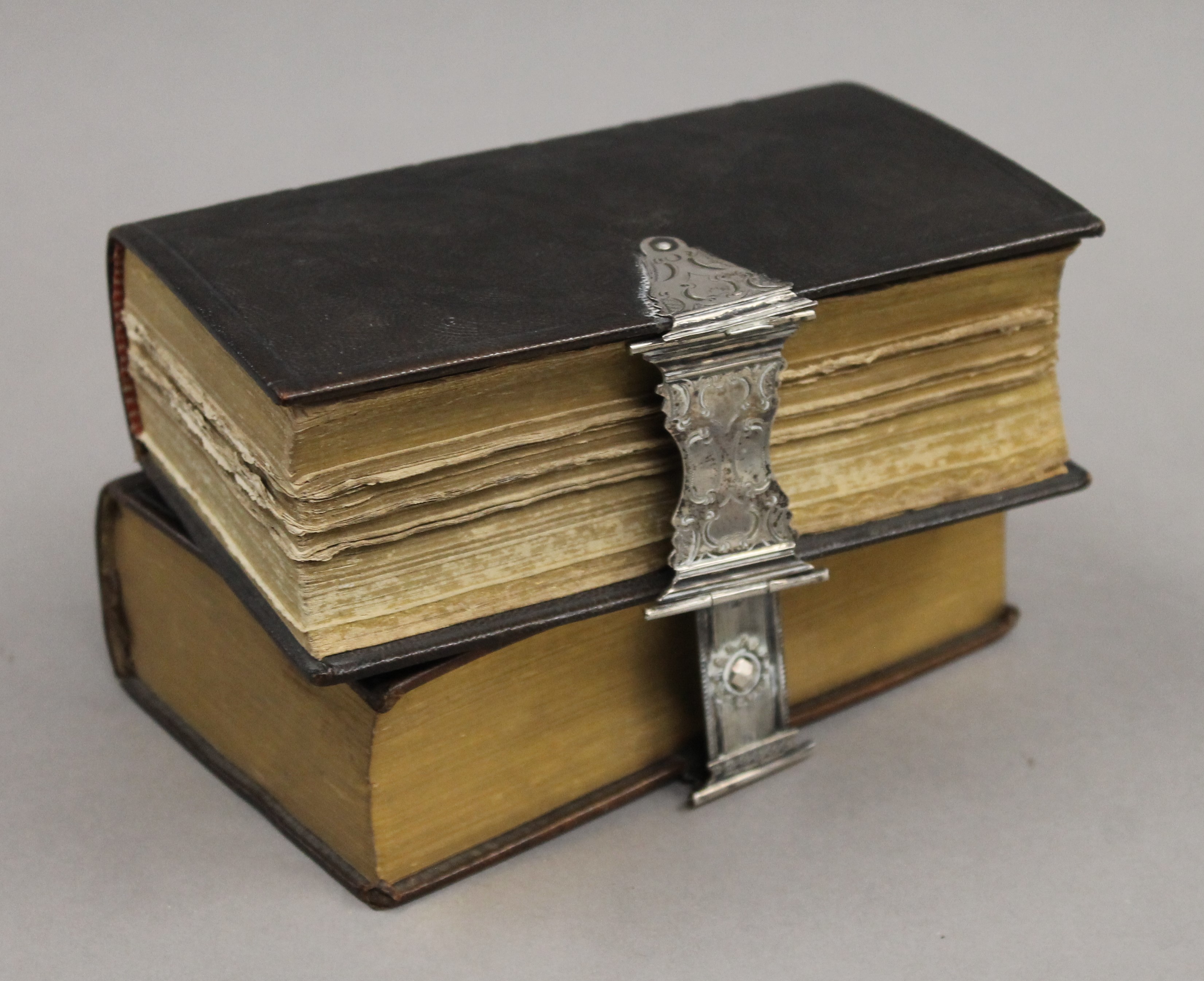 Two Dutch silver mounted bibles.