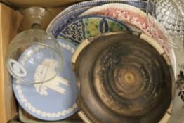 A quantity of miscellaneous pottery, glass, etc.