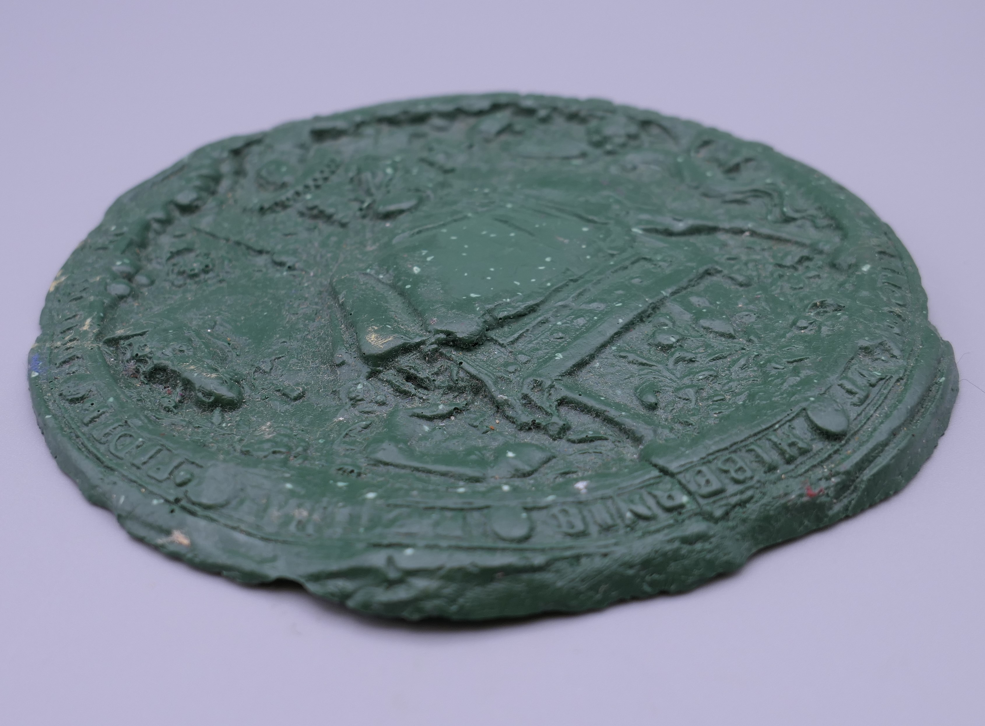 A copy of an Elizabeth I wax seal. 14.5 cm diameter. - Image 5 of 5