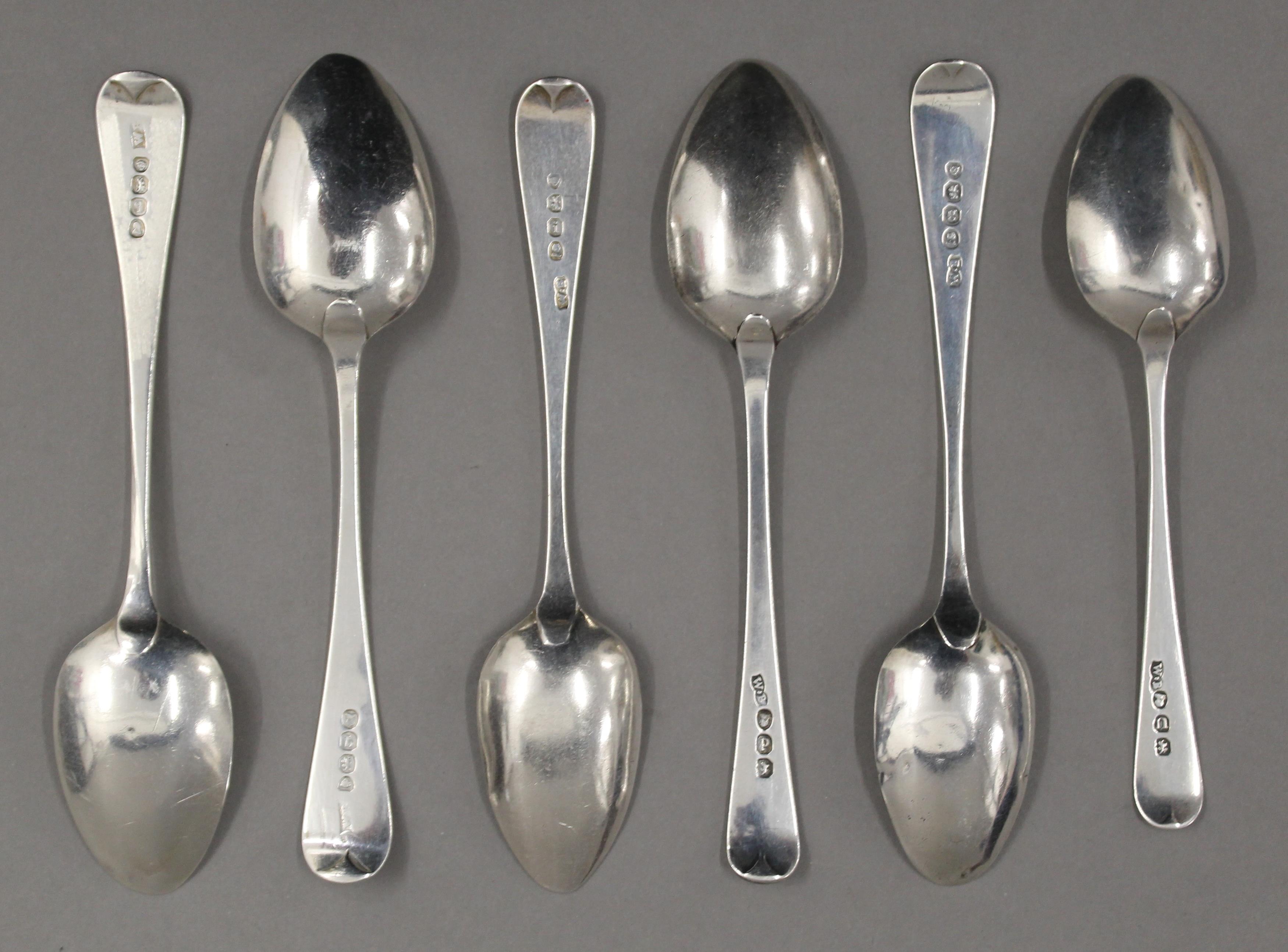 Six early 19th century Old English pattern teaspoons by William Bateman of London. 95.7 grammes. - Image 3 of 6
