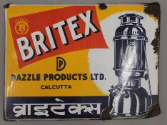 A Britex pictorial enamel advertising sign. 49.5 x 37.5 cm.
