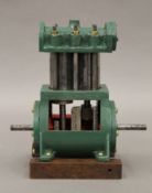 A marine model steam engine. 18 cm high.