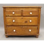 A Victorian pine chest of drawers. 88 cm wide.