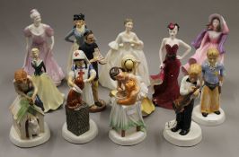 A quantity of Royal Doulton and other figurines.