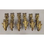 A set of six 19th century bronze curtain tie backs.