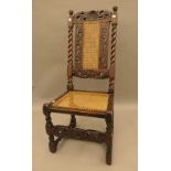 A 17th century style caned side chair. 49 cm wide.