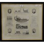 The World's First Public Railway Opened 1825, Darlington, England, print,