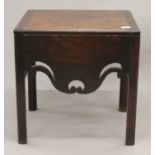 A Georgian mahogany converted commode. 48 cm wide.