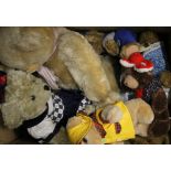 A large collection of various teddy bears, etc.