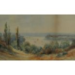 J LACEY (19th century), Lake Scene, watercolour, signed, framed and glazed. 22 x 13.5 cm.