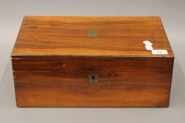 A Victorian walnut writing slope. 40 cm wide.