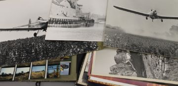 A folio of photographs and negatives of aviation, agricultural and still life subjects,