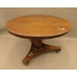 A Victorian mahogany tilt top breakfast table. 115 cm diameter.