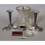 A quantity of various silver and silver mounted items.