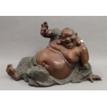 A large bronze model of Buddha. 38 cm high.