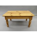 A modern pine coffee table. 91.5 cm long.